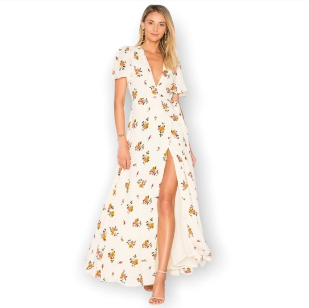 NWOT Revolve Privacy Please Floral Wrap Maxi Dress